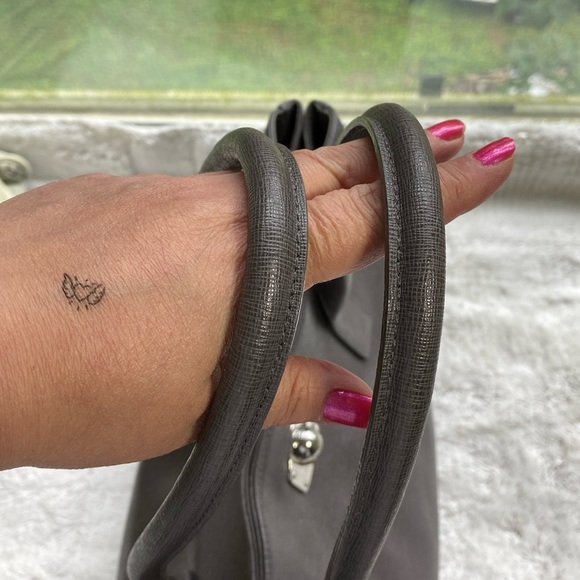 Furla Grey Leather Shoulder Bag with Turnlock - Picture 10 of 15